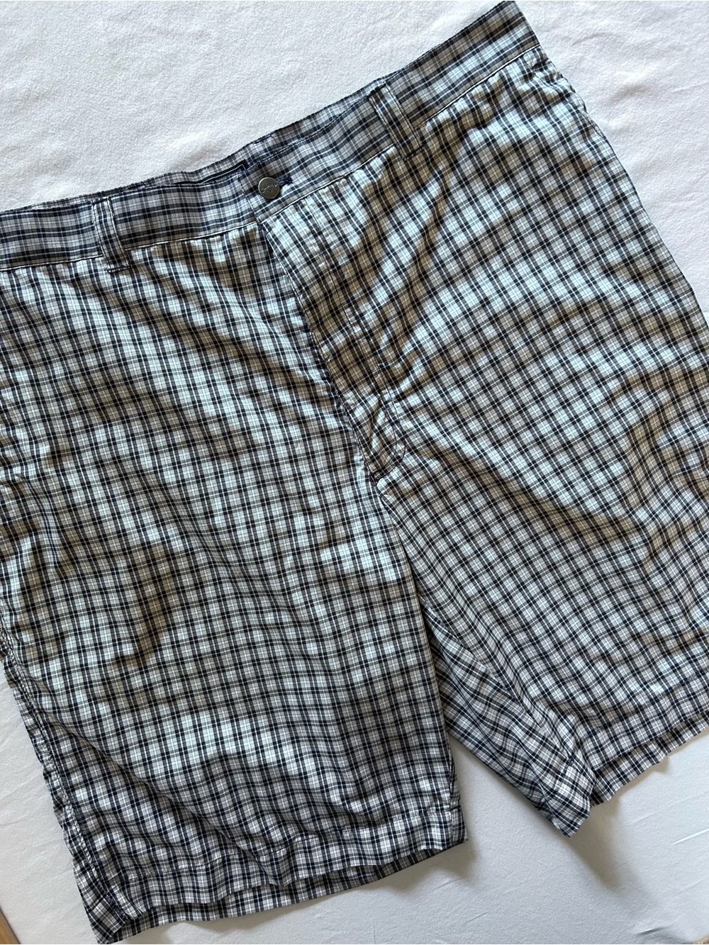Callaway Men’s Plaid Golf Shorts Opti Performance Gray Navy